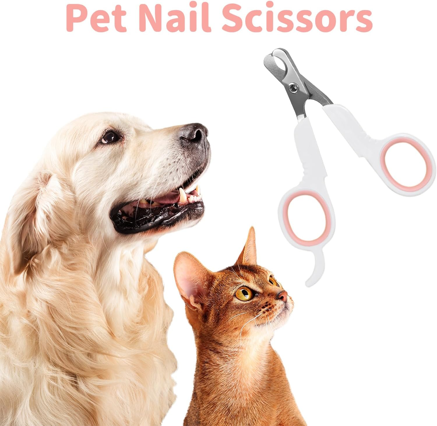 Professional Cat Accessories, Dogs, Rabbits and Small Animals - Safety Stainless Steel Nail Clippers - Claw Scissors Rabbits - Dog Claw Cutter - Ldeal for Beginners - Pink image number 6