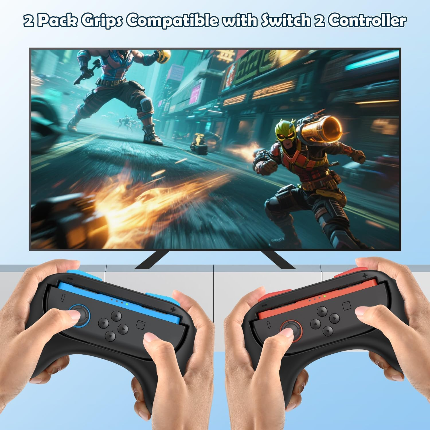 2-Pack Joycon Controller Grips for Switch 2 (2025)｜Ergonomic Replacement Hand Grips for Nintendo Switch 2 Joy-Con Controllers｜Non-Slip, Comfortable & Secure Hold for Enhanced Gaming (Black)​ image number 5