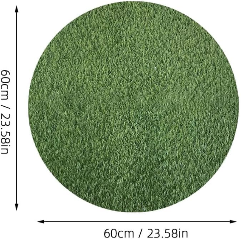 HANABASS Artificial Grass Mat round Fake Turf Tiles Realistic Grass Rug Circular Carpet Outdoor Indoor Area Rug Synthetic Grass Runner Soft Grass Mat For image number 6