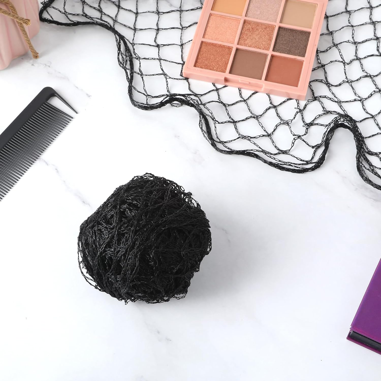 4-Piece Hair Net for Rollers, Triangular Mesh Women'S Hair Net for Salon Styling, Sleep Styling, Fixed Hairstyle,Hair Protection (Approx. 35.5 * 35.5 * 57 Inches) image number 6