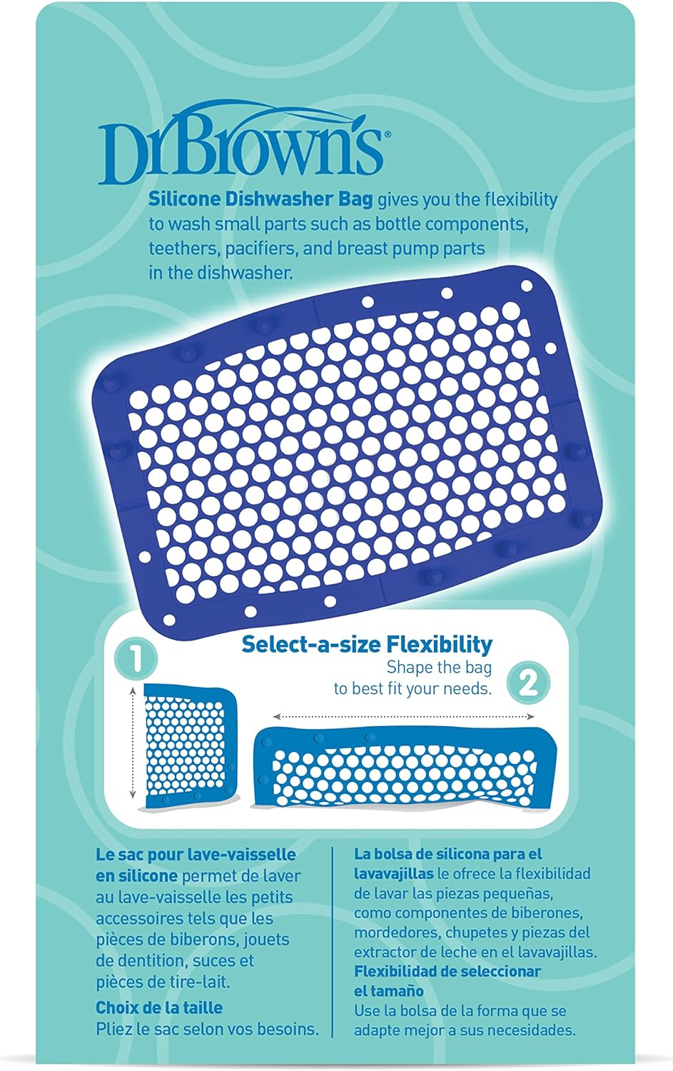 Dr. Brown'S Silicone Baby Bottle and Pacifier Dishwasher Bag - Blue image number 1