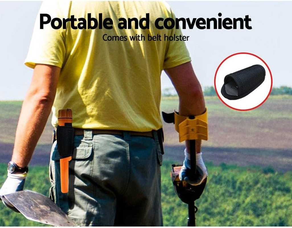 Weisshorn Metal Detector, Portable Handheld Pinpointer Finder Bounty Hunter Tracker Gold Detectors Pin Pointer Outdoor Beach Camping Detecting Equipment, with Belt Holster Black image number 2