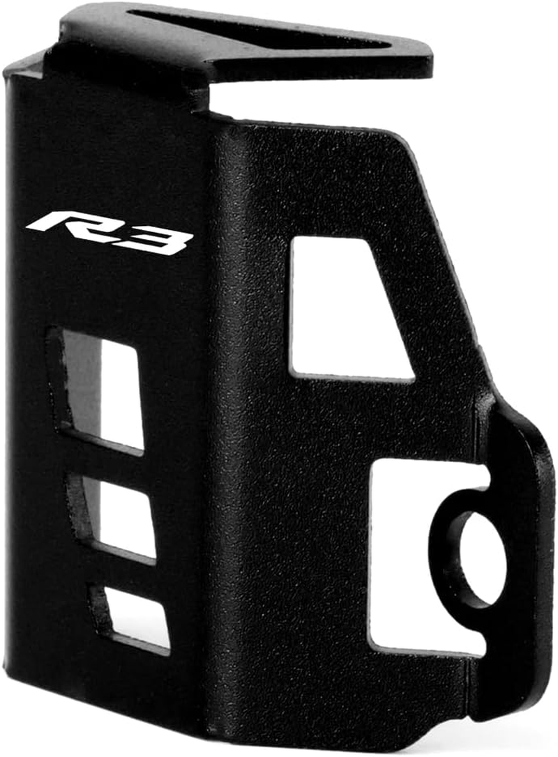 Motorcycle Rear Brake Fluid Reservoir Pump Oil Cap Guard Cover Compatible with YAMAHA YZF R3 2015-2023 2024 | Gas Tank Protectors YZF-R3 YZFR3 Accessories (Black) image number 1