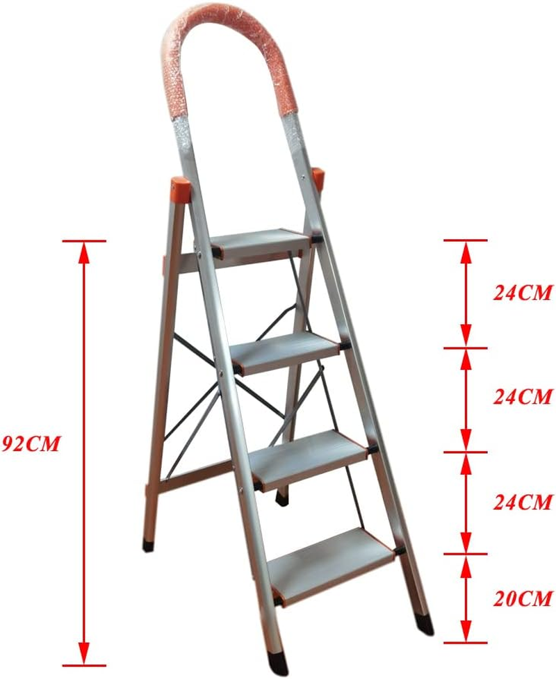 4 Step Aluminium Multi-Purpose Folding Ladder Light Weight Non Slip Platform image number 1
