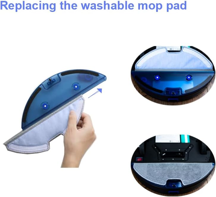 Replacement Parts Washable Mopping Clothes for Eufy Robovac G10 Hybrid,G20 Hybrid,G30 Hybrid, Robot Vacuum Cleaner Mops Accessory, 3-Pack Reusable Mop Pads image number 3