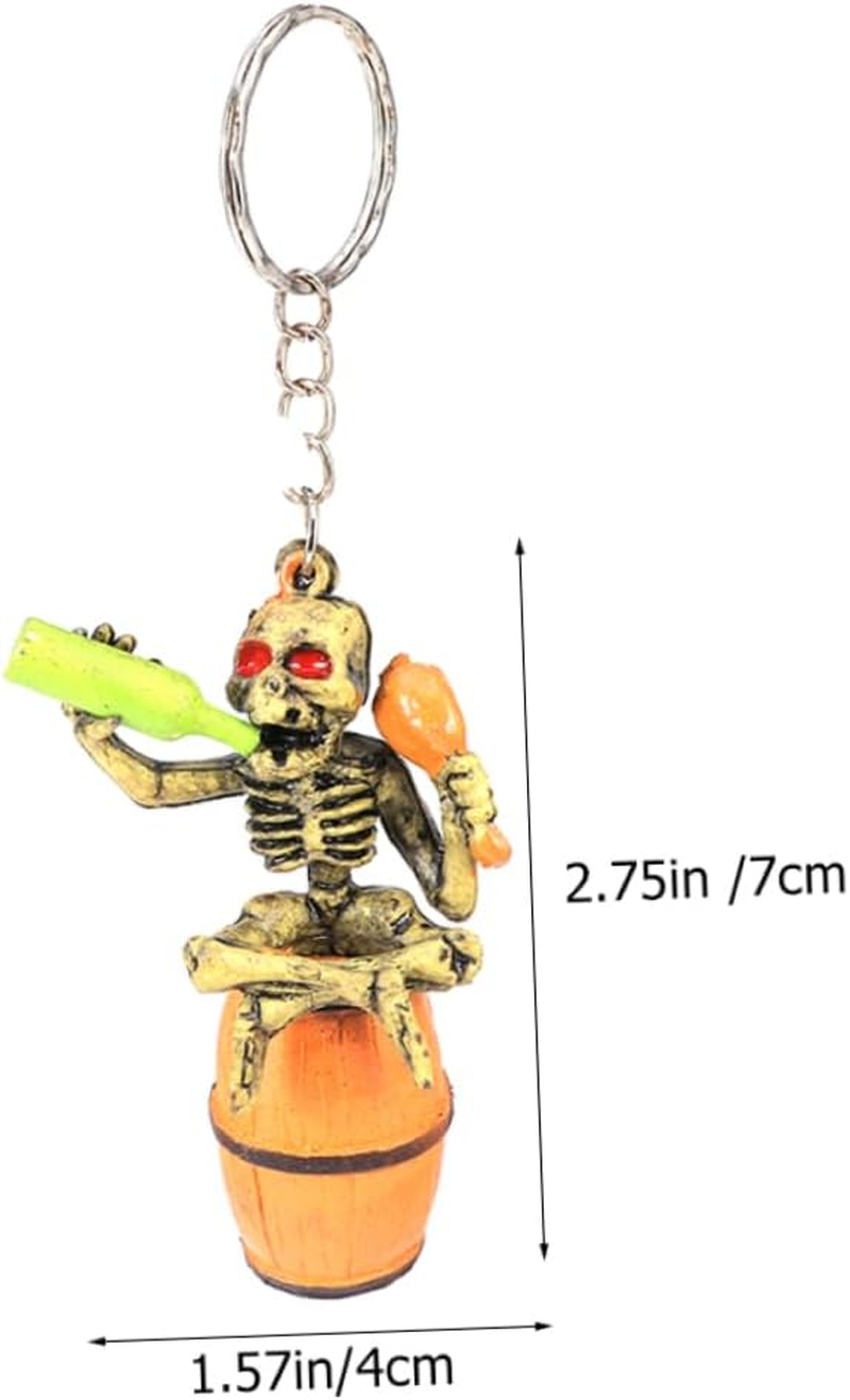 WOFASHPURET 2Pcs Skull Keychains for Men Creative Halloween Keychains Unique Hanging Pendant for Car Keys and Bag Decoration For image number 3