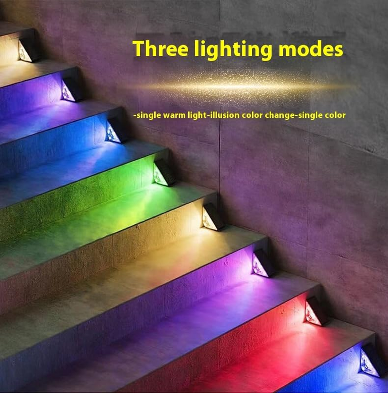 Solar Step Lights Outdoor, 6 Pack LED Warm White, Waterproof Deck Lights for Stairs, Patio, Driveway,Solar Seven Color Step Light(6) image number 3