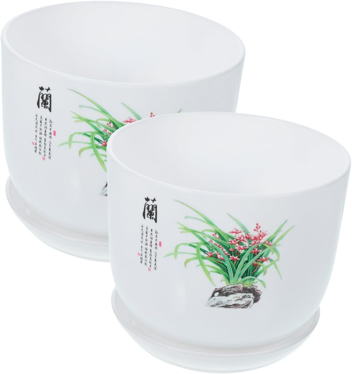 2Pcs Resin Plant Pots Indoor Planters Drainage Garden Supplies Plant Nursery Pots for Home Decor image number 4