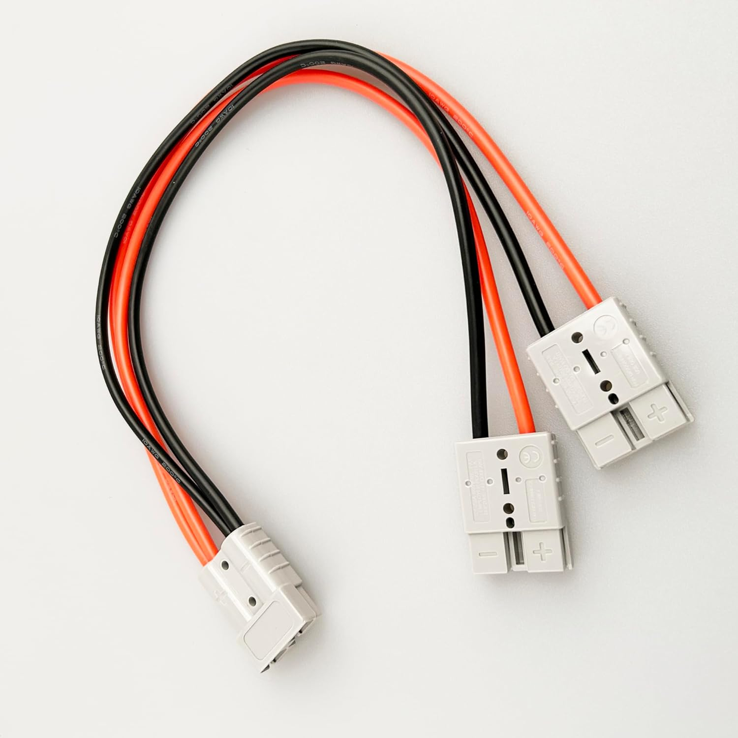 50A 600V 10AWG Anderson Connector 1 to 2 Plug,50 CM Double Y Extension Adapter, Qucik Connect Wire and Waterproof Connectors for Golf Carts, Forklifts, and Electric Vehicles image number 3