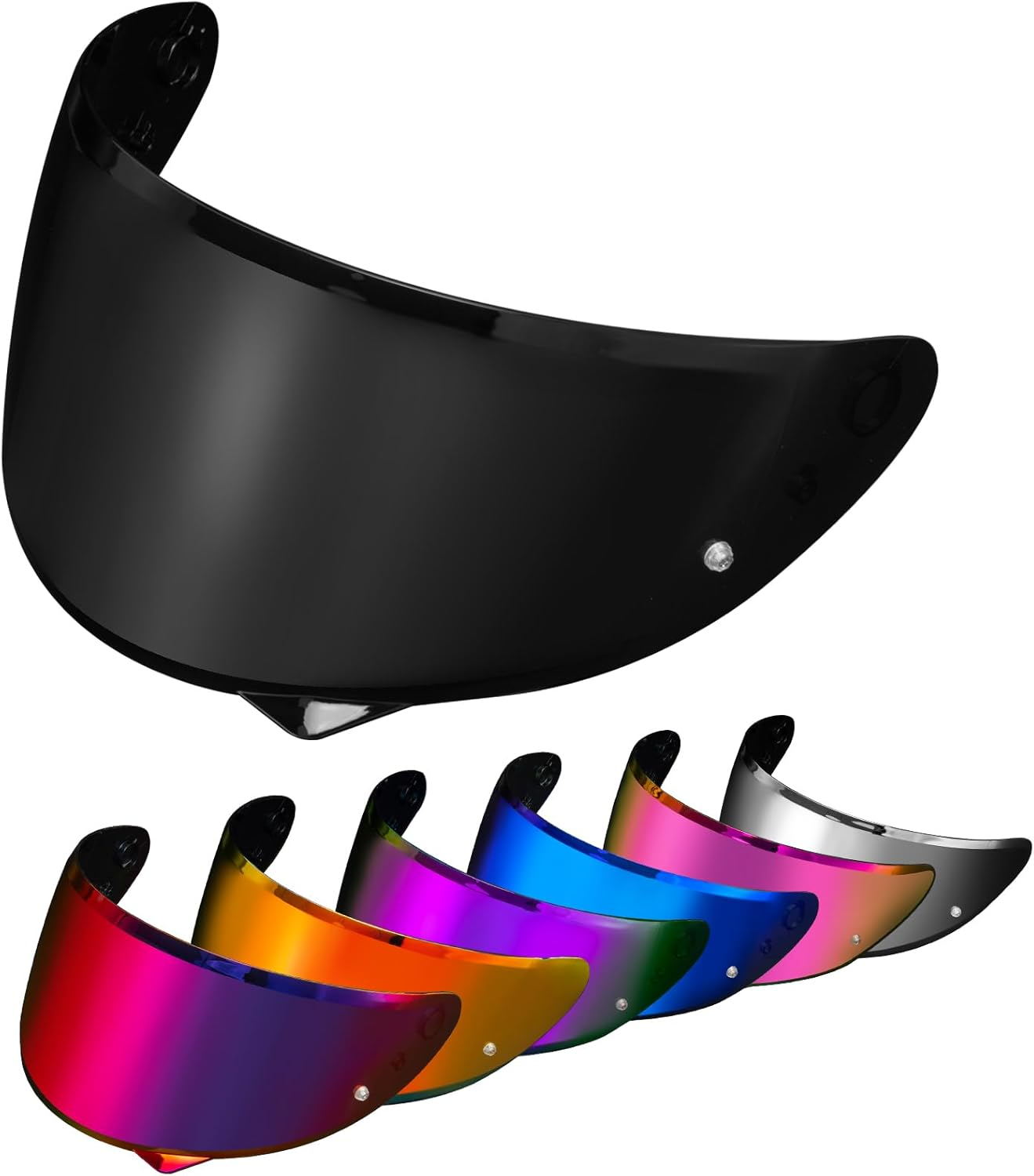 PSLER Helmet Visor for HJC HJ-34P C10 - Mirrored Helmet Visor Tinted Visor Motorcycle Helmet Accessories Replacement (Dark Black) image number 3