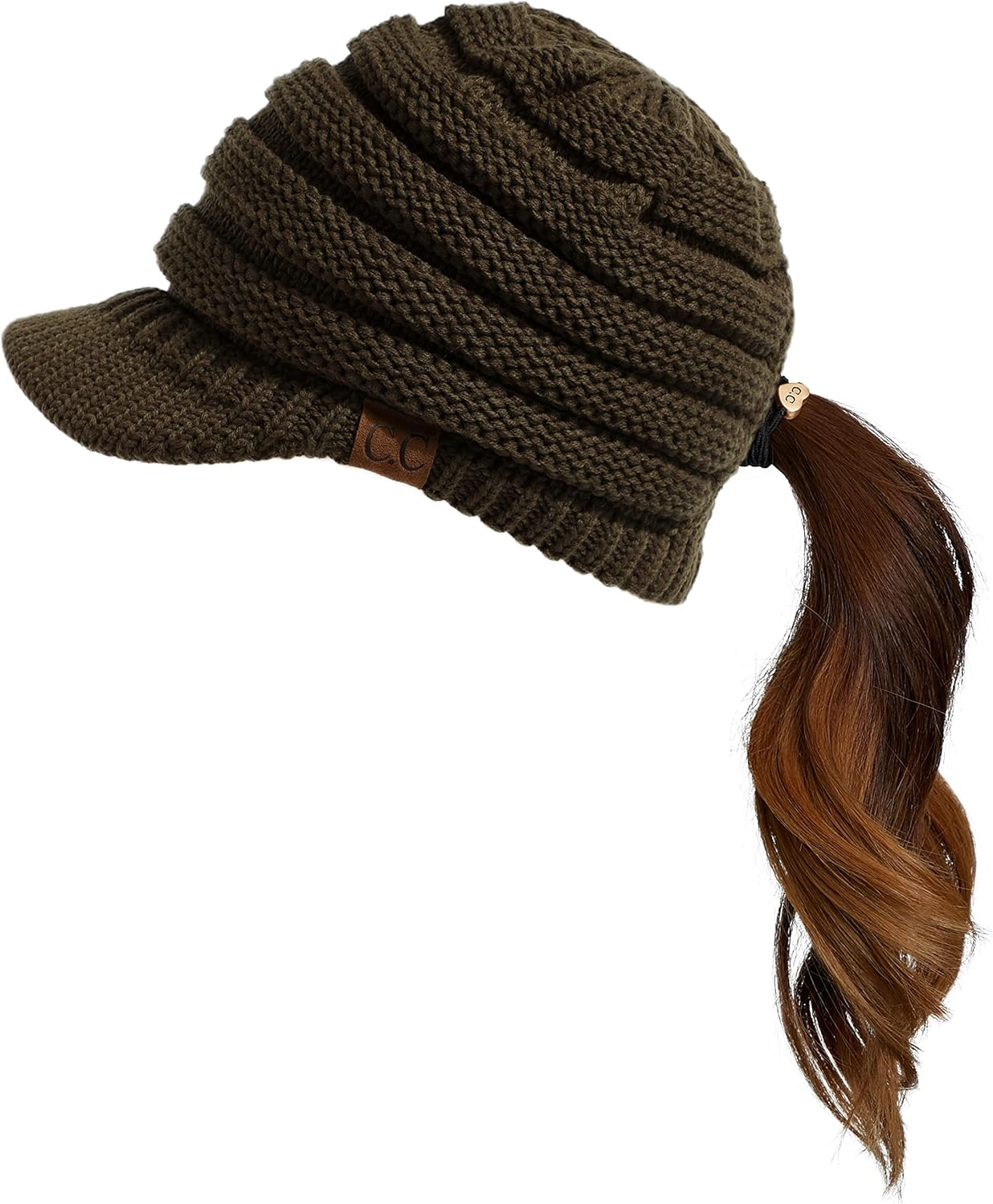 C.C Hatsandscarf Exclusives Women'S Ribbed Knit Hat with Brim (YJ-131)(YJ-2023) -  Criss-Cross-Black image number 5