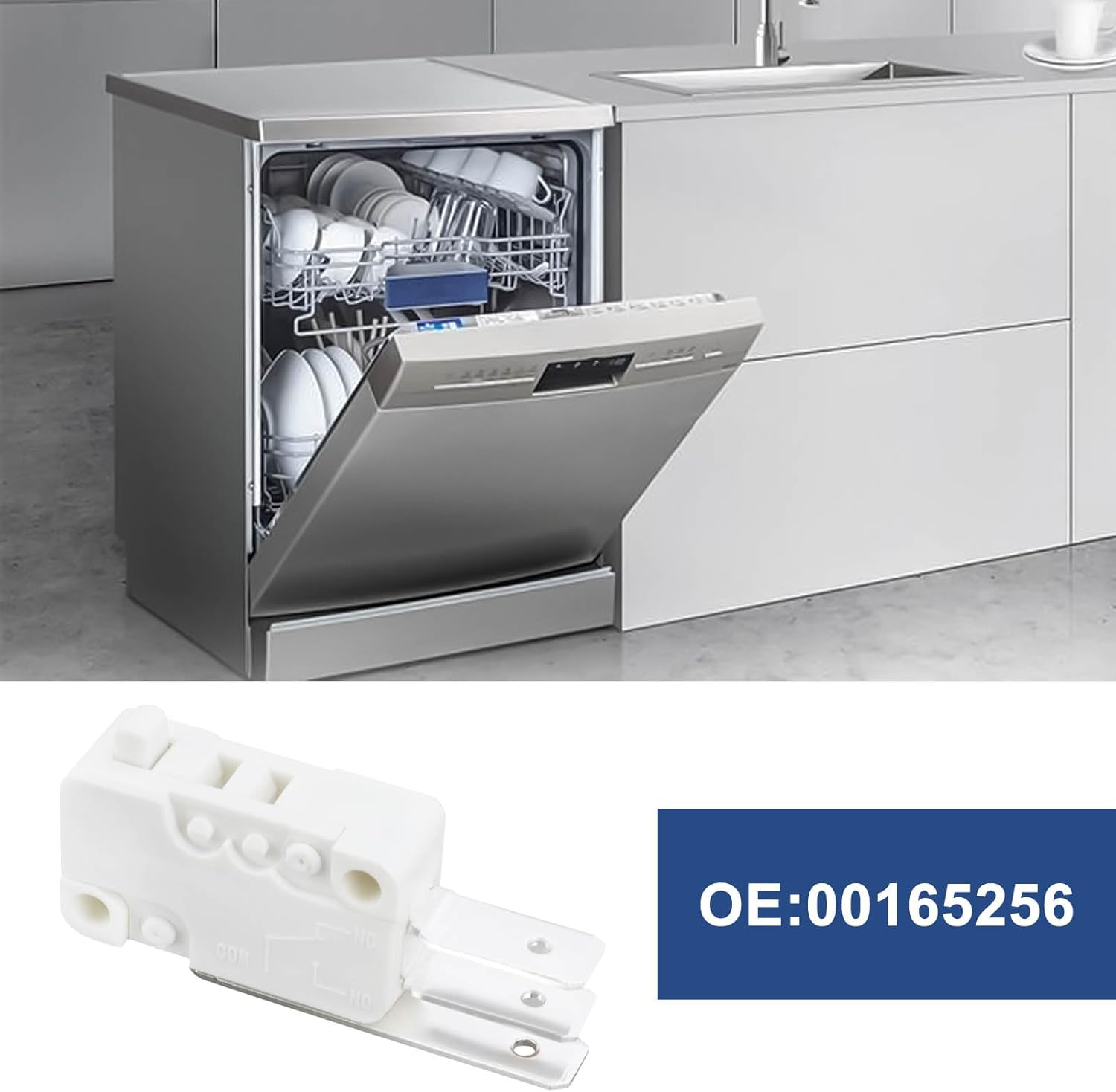 2PCS Dishwasher Microswitch Water Level Regulator Compatible with Bosch 3VB350ID/01 3VB350ID/02 3VB613BA/08 OE 00165256 Installation Hole Spacing 22Mm image number 4