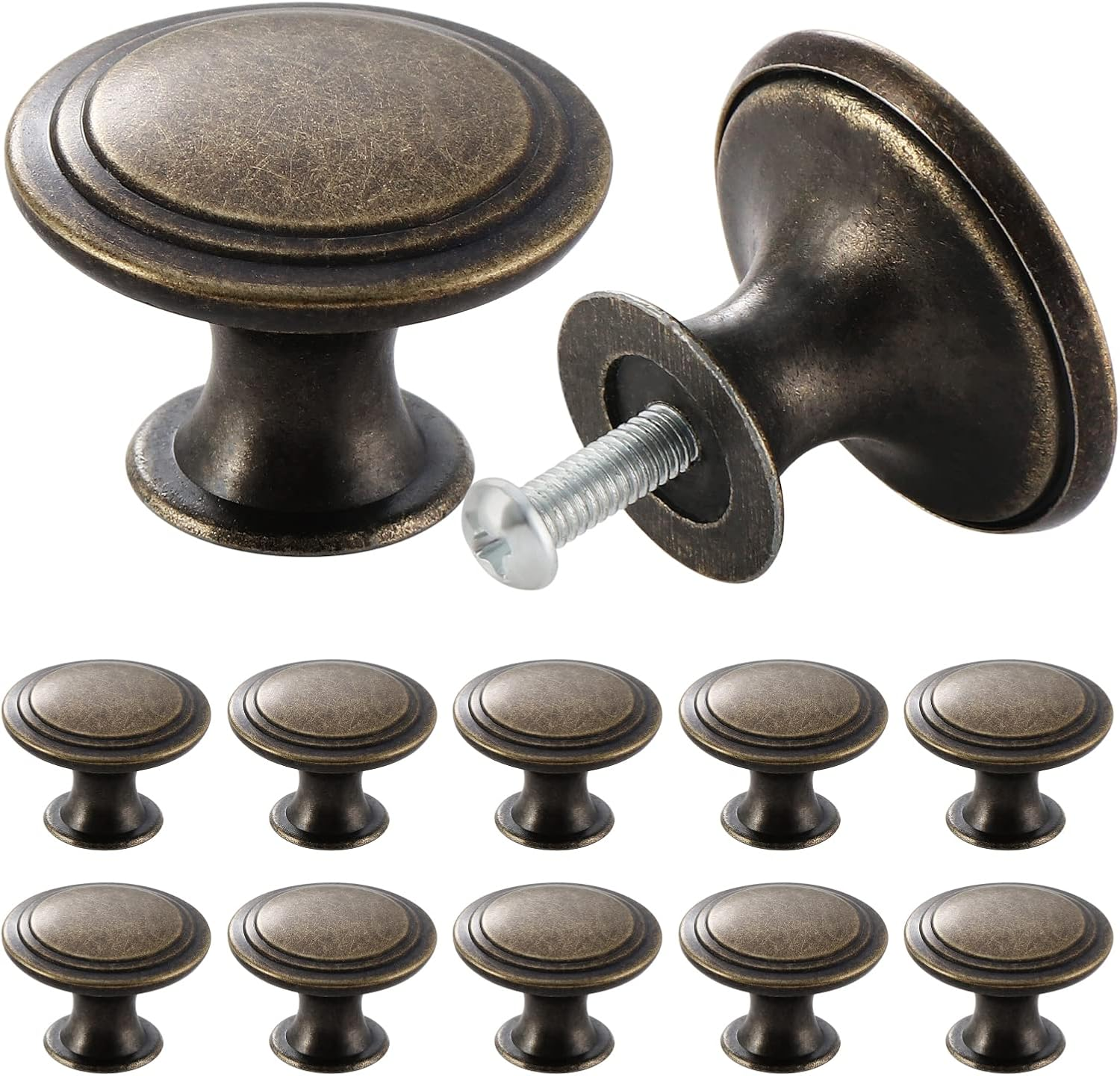 Tsunnee 24 Pack Vintage Chic Antique Style round 30Mm Cabinet Knobs and Drawers