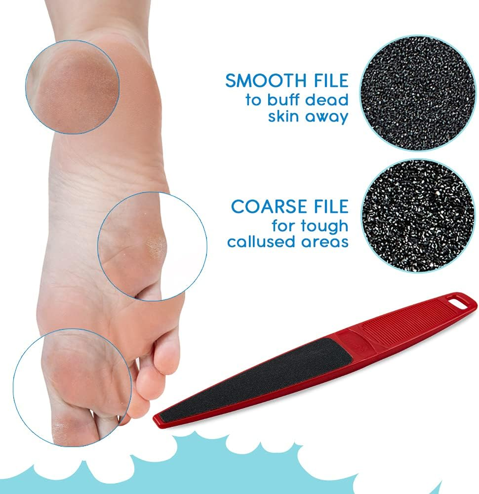 Flowery Original Swedish Clover Red Foot File, Pedicure Foot Scrubber, 60/100 Grit - RED