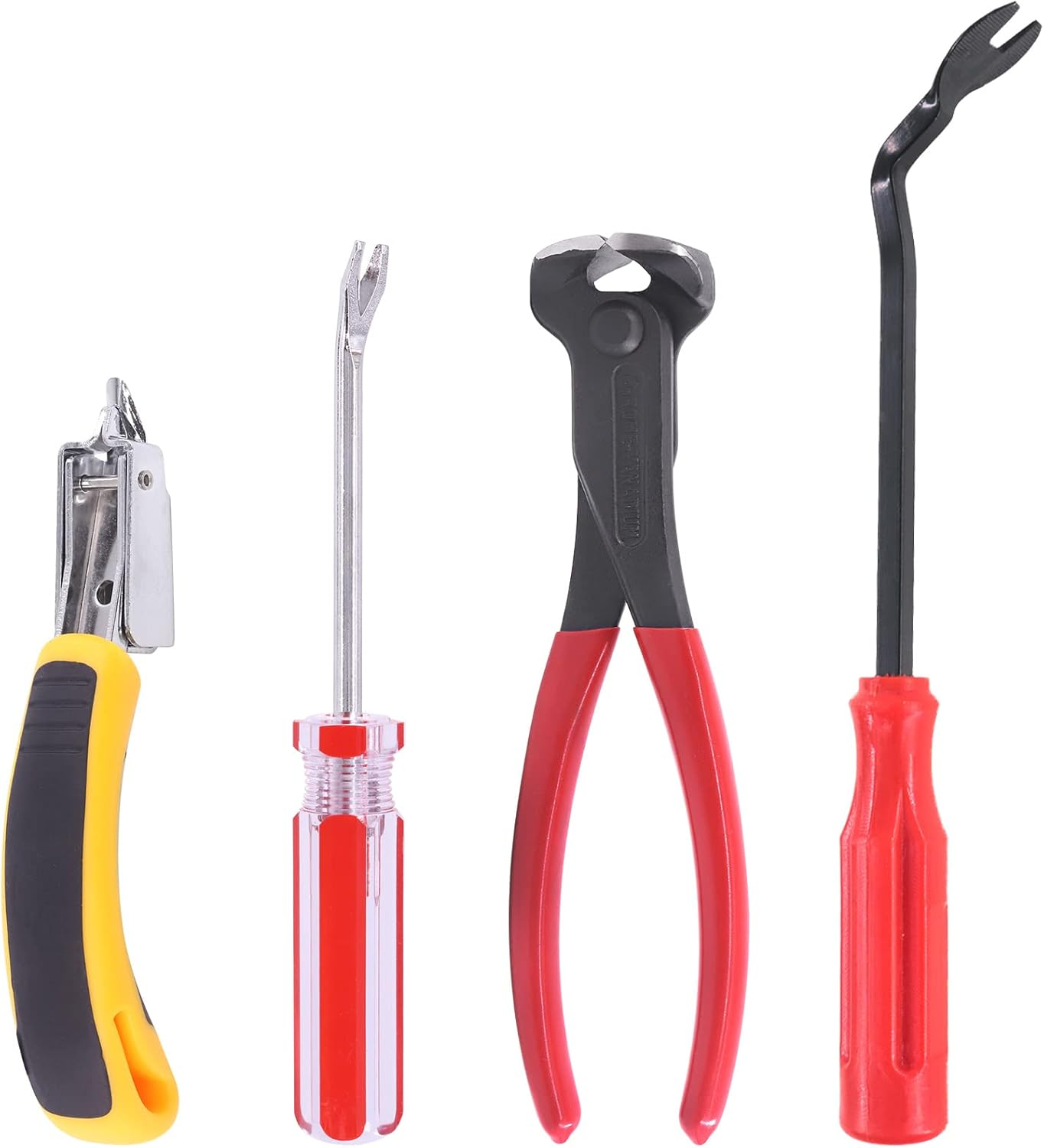 Keadic 4 Pcs Upholstery and Construction Staple Remover Set Contains End Cutting Pliers, Staple Puller, Tack Lifter, Fastener Remover Tack Puller Nail Remover Tool for Furniture Carton Floor image number 4