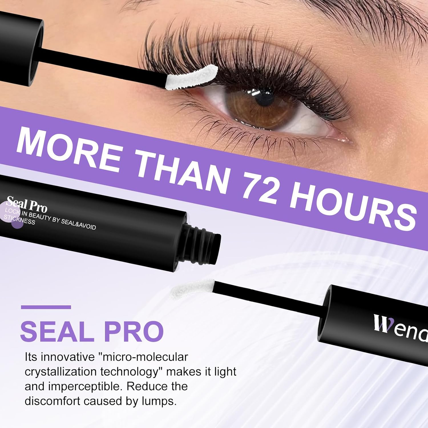 Wendy Lash Bond and Seal 12ML Black Cluster Lash Glue Lightweight Eyelash Glue Waterproof Long-Lasting for Personal Makeup Use at Home(Bond-6Ml,Seal-6Ml) image number 4