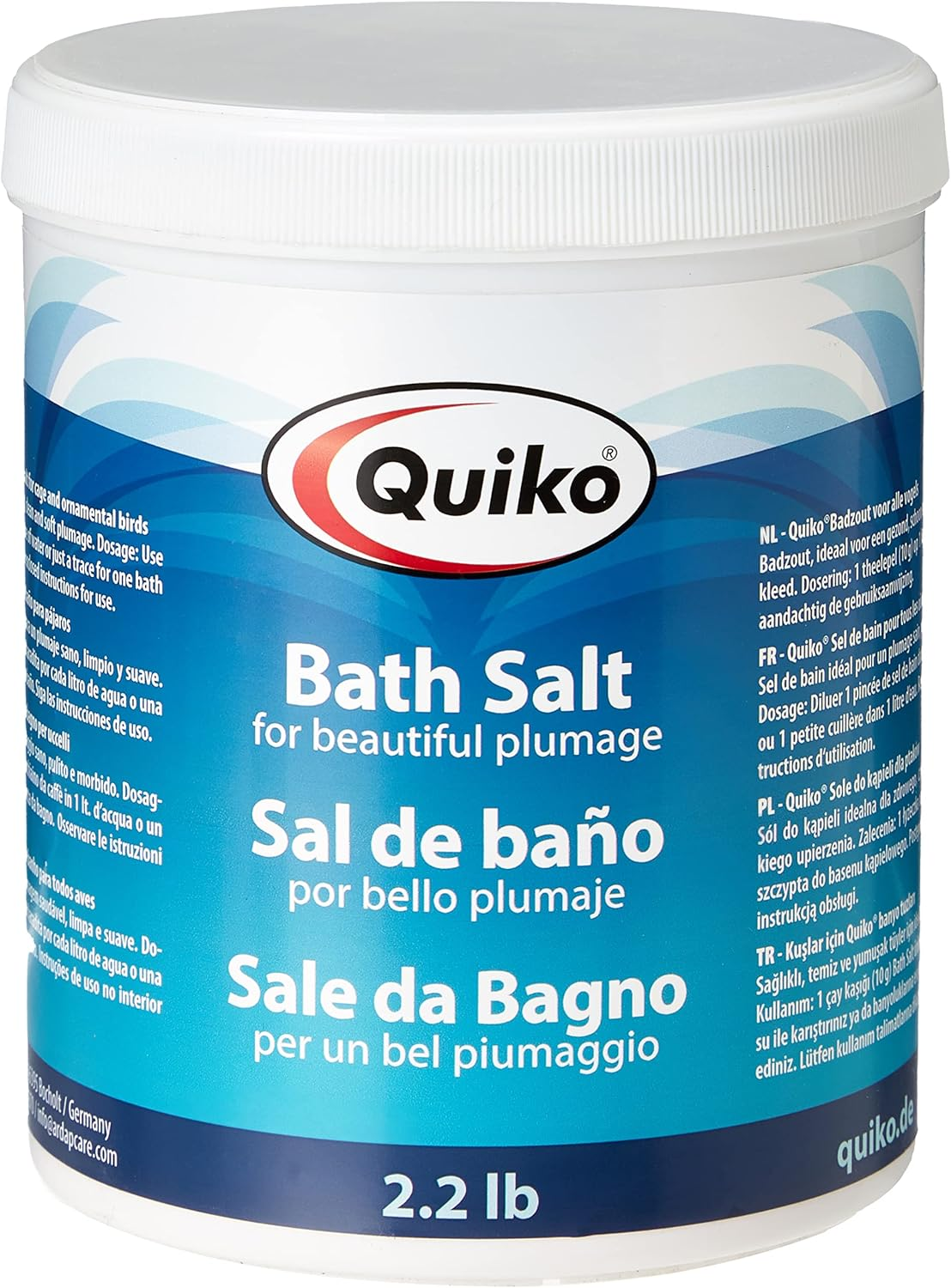 Quiko Bath Salt 1000 G - for Pet Birds, Racing Pigeons and Chickens - Accelerates Feather Changes - Supports a Healthy, Clean and Soft Plumage