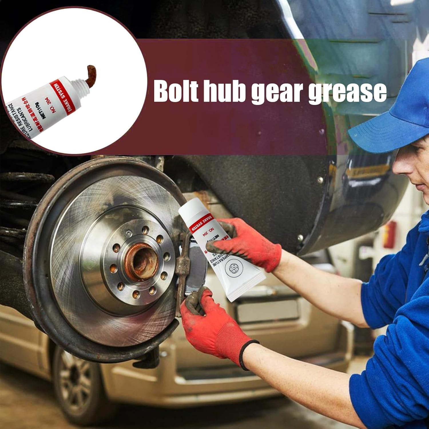 Brake Pad Grease - Anti-Seize Brake Grease for Sliding Pin - Anti-Rust Compound Portable 10 Piece for Car Thread Bolt Hub Disc Spark Pin image number 3