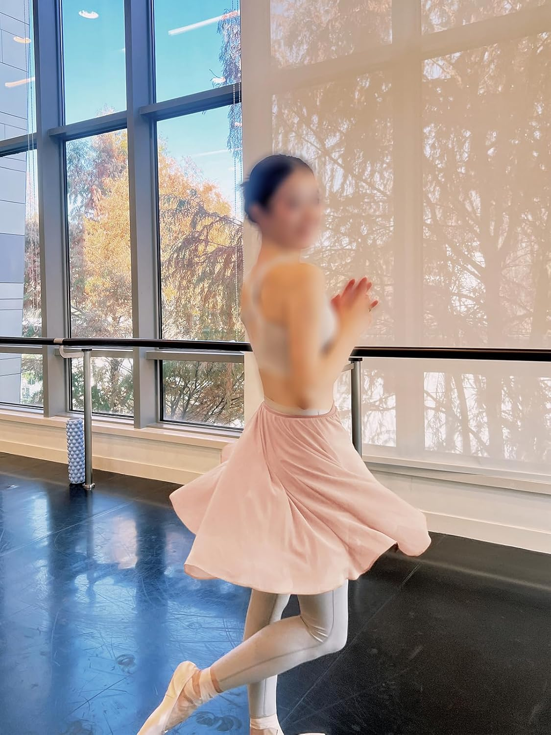 Ballet Skirt for Women Dance Rehearsal Skirt Big Hem Elastic Waistband image number 6