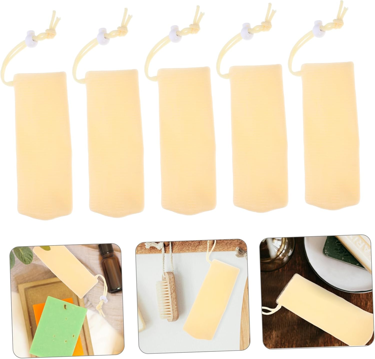 OHPHCALL 5Pcs Exfoliating Soap Bag Mesh Soap Pouch for Shampoo Bar Bar Pouch Storage