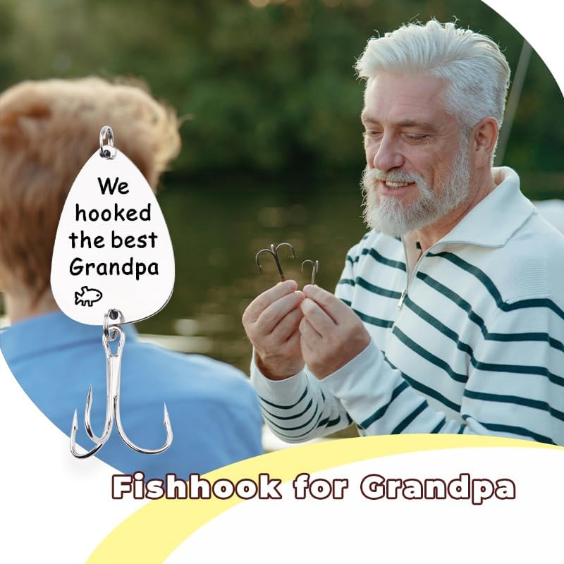 Grandpa Papa Christmas Birthday Gifts for Men Grandfather Fishing Stuff Lures for Papa Pawpaw Retirement Gift Ideas