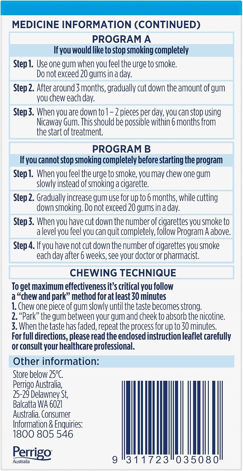 Nicaway 2Mg Stop Smoking Mint Gum (Pack of 96) image number 4