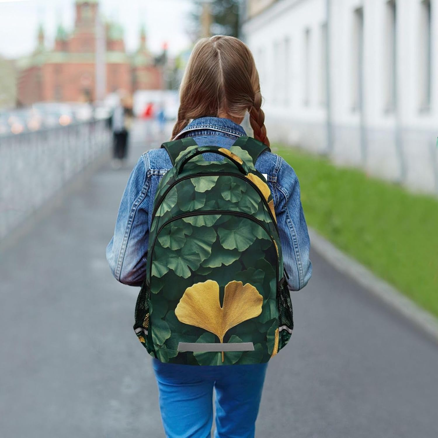 AIXIWAWA Travel Backpack (Ginkgo Green Gold) for Women Men, Laptop Backpack Daypacks with Padded Straps and Back 11.6&times;4.9&times;16.7 IN, Multicolor, 11.6&times;6.9&times;16.7Inch image number 6