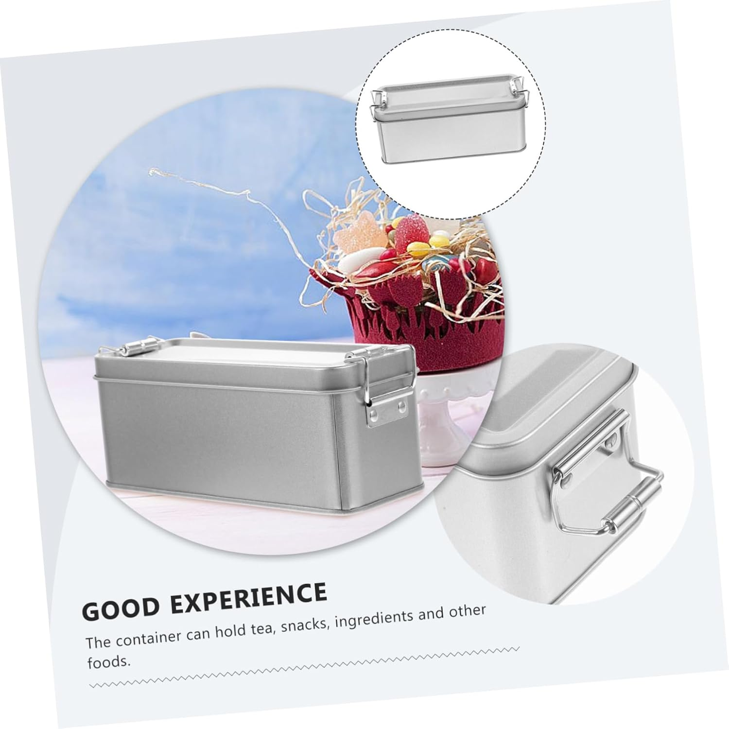 Mikinona Tinplate Candy Box Retro Storage Boxes for Cookies Lid for Cookie Packing and Home Organization