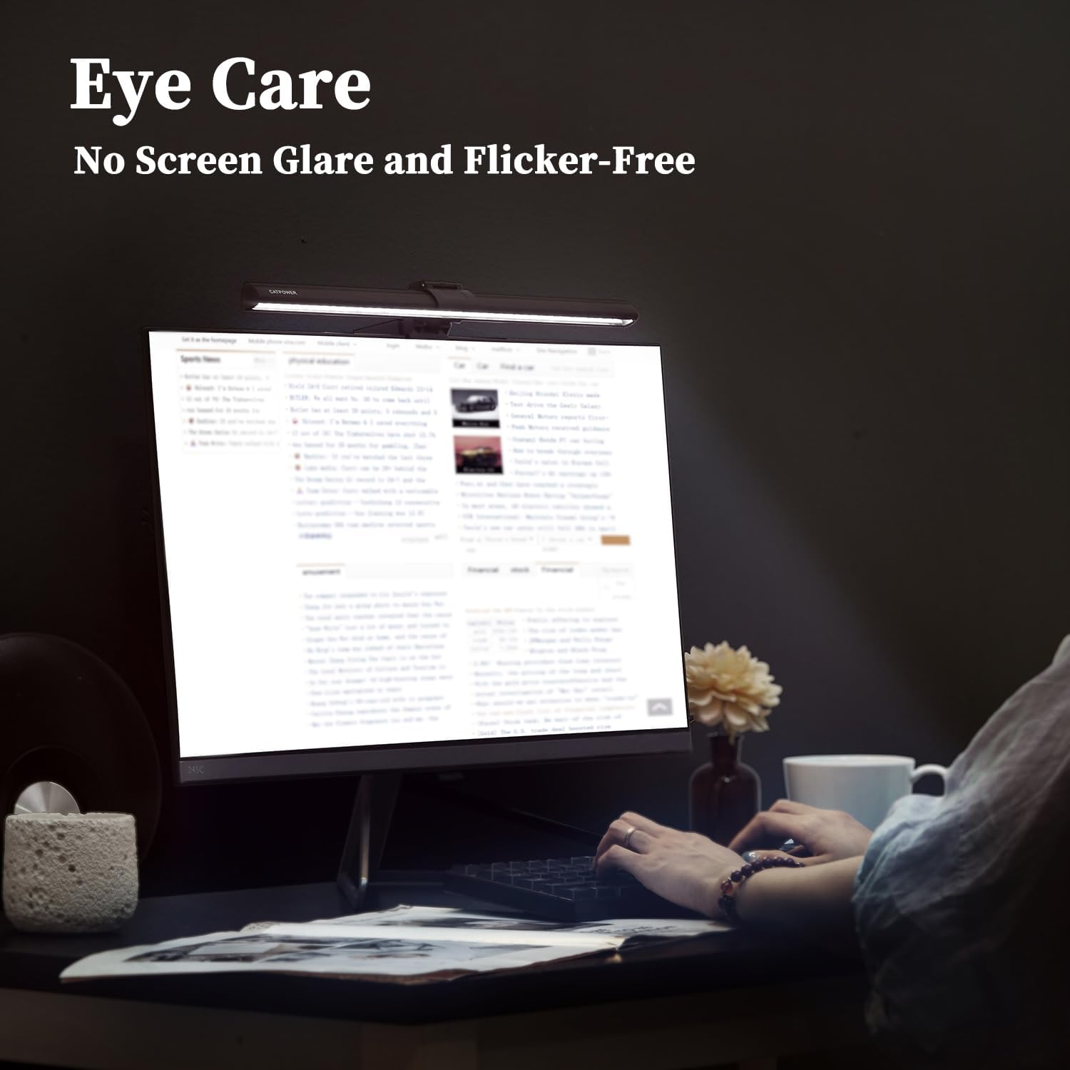 Computer Monitor Light Bar, LED Screen Light Bar for Workspace, Dimmable Monitor Lamp, Button Control Monitor Lamp for Desk/Office/Home/Game, for Eye Caring image number 3