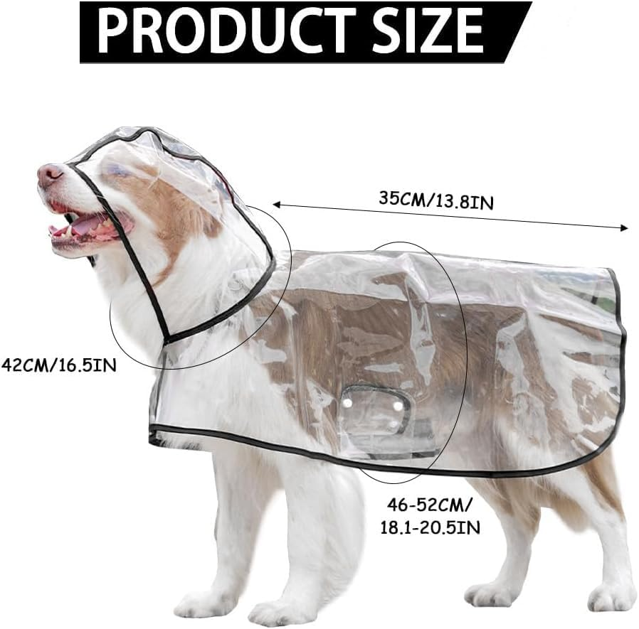 PVC Clear Waterproof Hooded Small Pet Rain Jacket, 1Pc Transparent PVC Waterproof Dog Raincoat with Hood, Transparent Puppy Rain Jacket for Small Medium Dogs, Cats image number 3