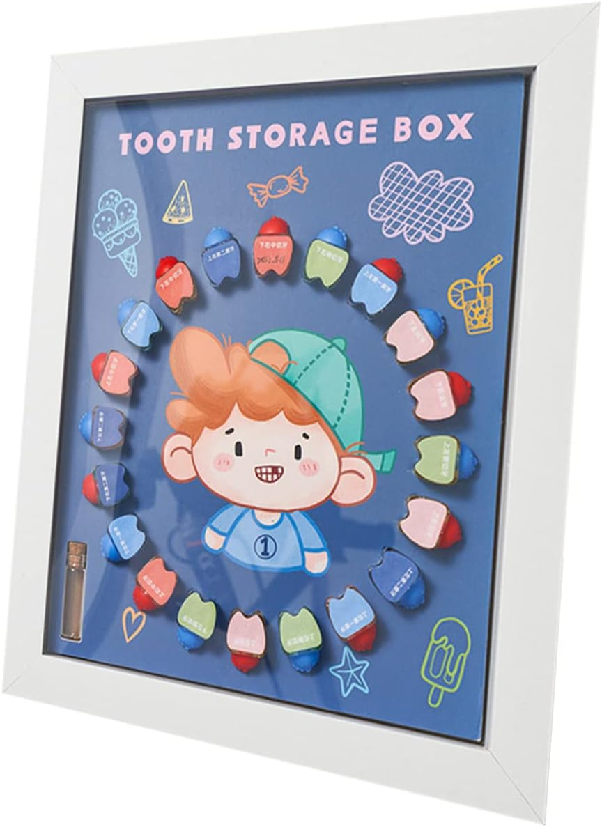 Baby Tooth Saver Collection Box Keepsake Holder Photo Frame Kids Deciduous Teeth Storage Case White Frame Suitable for Boys and Girls image number 6