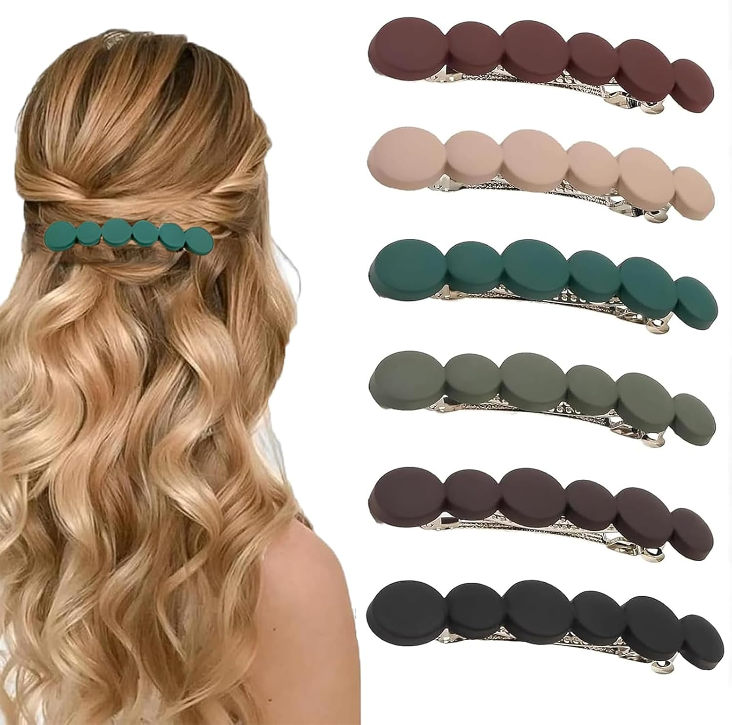 French Hair Clips Women, Chmiss Decorative Hair Clips, 6 Pieces Small Hair Clip Set, Thin Hair Automatic Hair Clip, for Women Girls Thin Hair Accessories image number 1