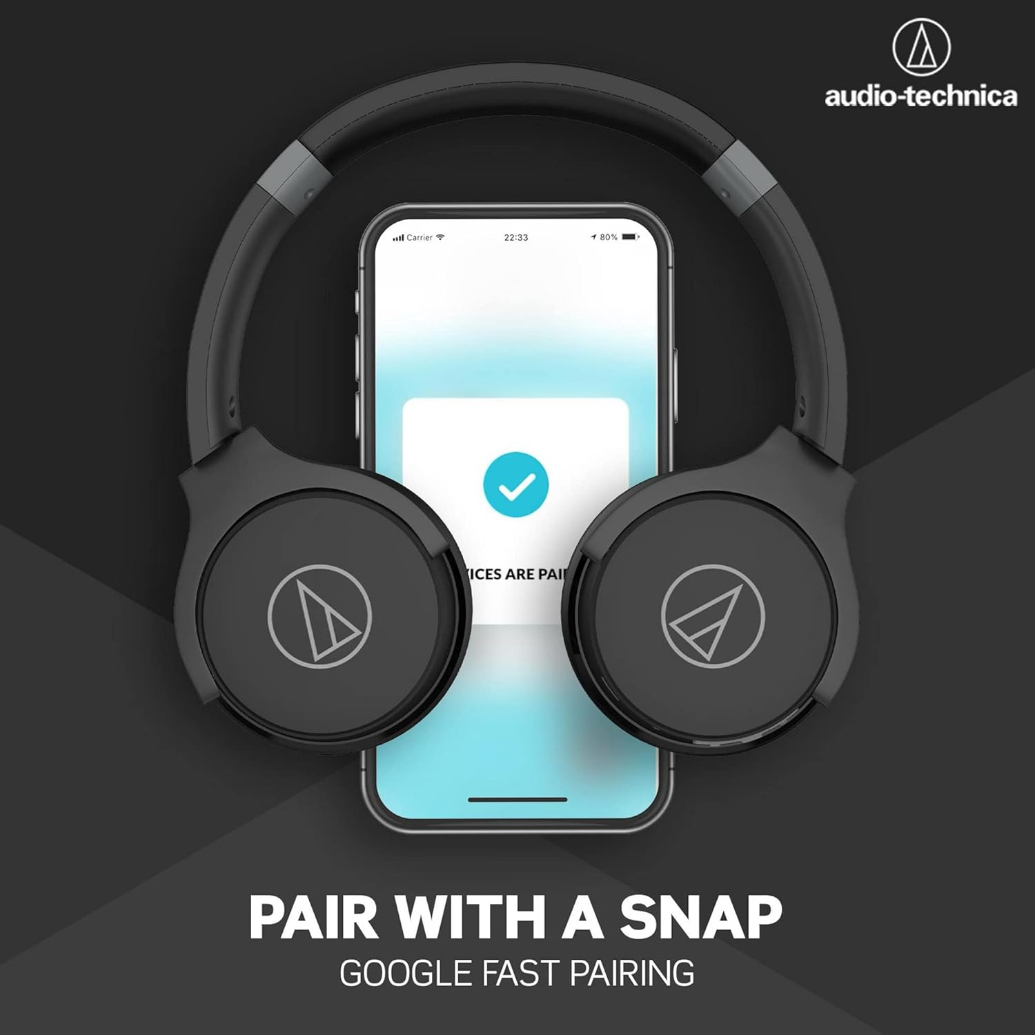 Audio-Technica ATH-S220BT Bluetooth Wireless Headphones Black