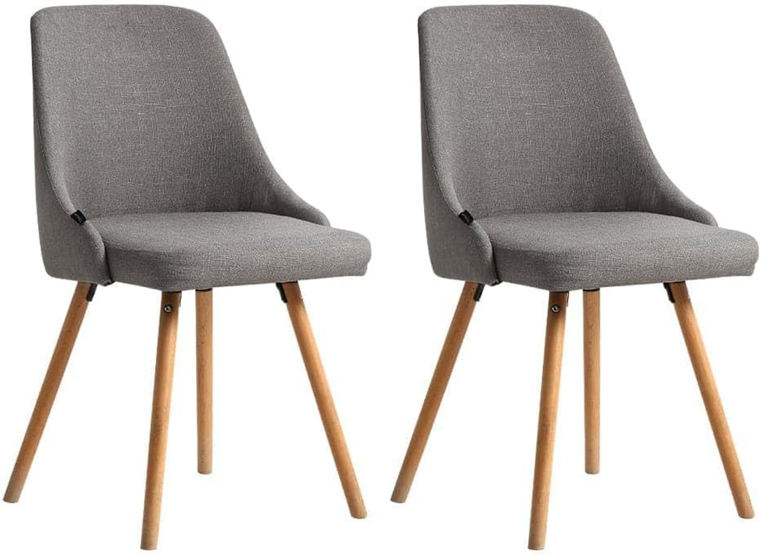 Artiss Dining Chairs Set of 2 Grey Esright Chair Nursing Seats Reading Seating Home Living Room Bedroom Kitchen Cafe Office Furniture, Polyester Fabric, in 45Cm Seat Height image number 6