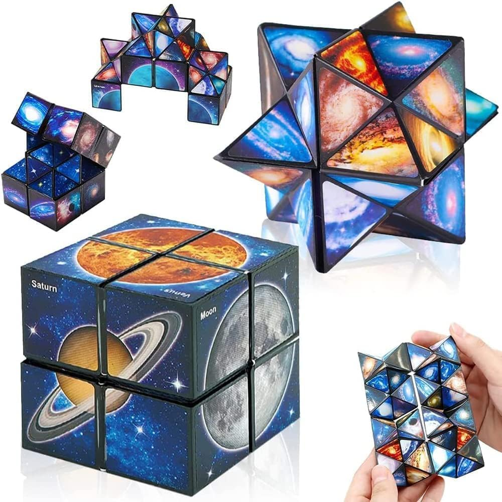Infinity Cubes Toys for Kids Age 8-12 Birthday Presents for Girls Boys Autism Travel Magic Cube for Children Space Solar System Fidget Puzzles Smart Games Toy for 6 7 8 9 10 11 Year Old Boy Gifts image number 4