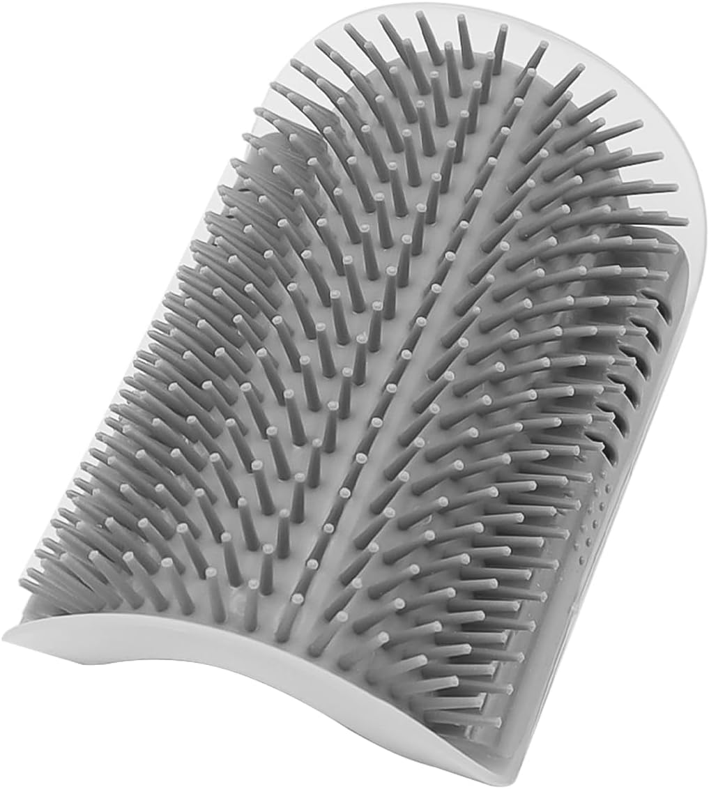 Sarini 2 Pcs Cat Self Groomer, Cat Soft Wall Corner Massage Comb, Pet Grooming Massage Scratcher Comb for Long Short Fur Cats (Grey) image number 4
