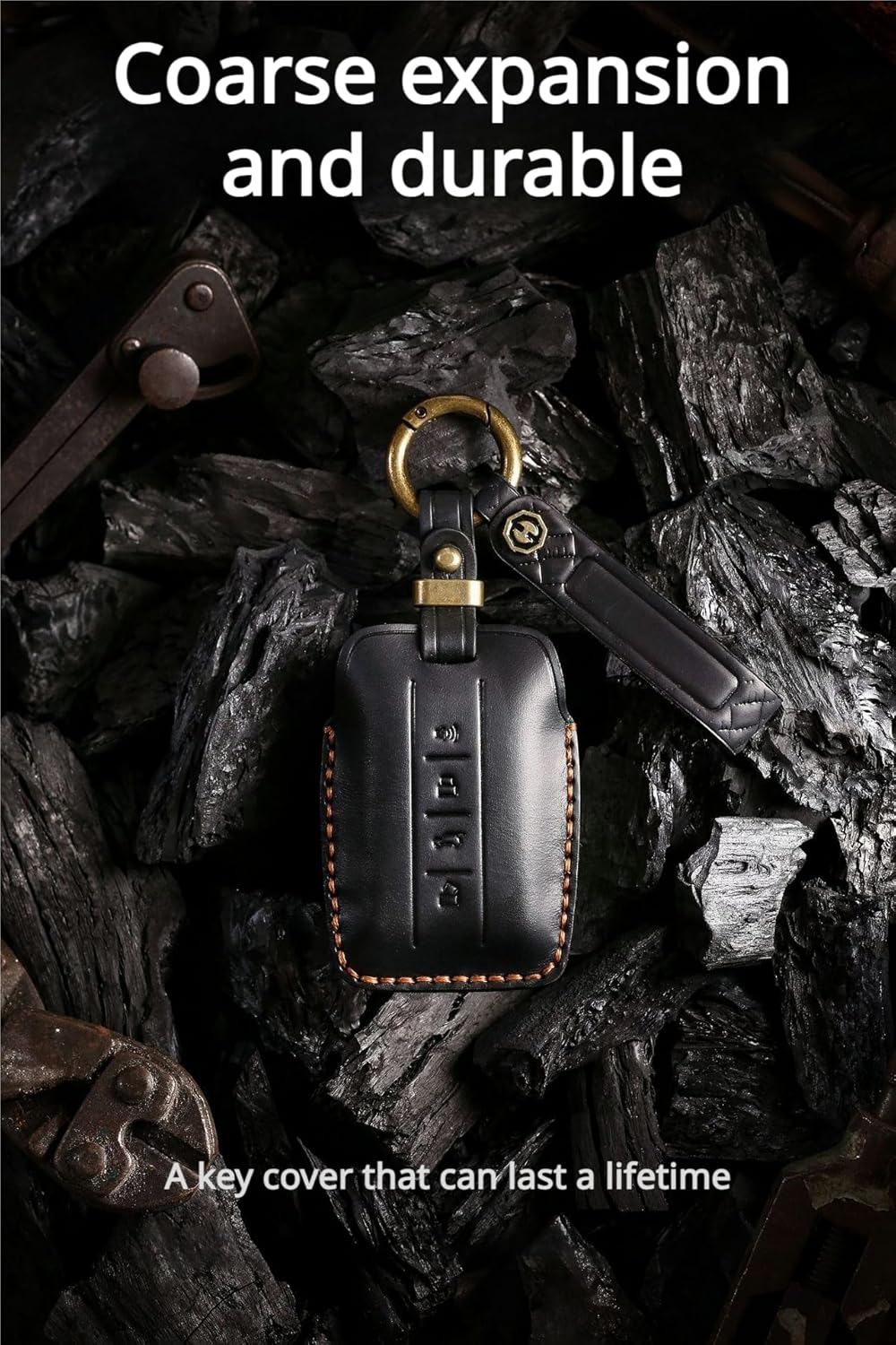 For Great Wall GWM Wey Tank 300 Leather Remote Car Key Case Fob Cover Suitable Black image number 1