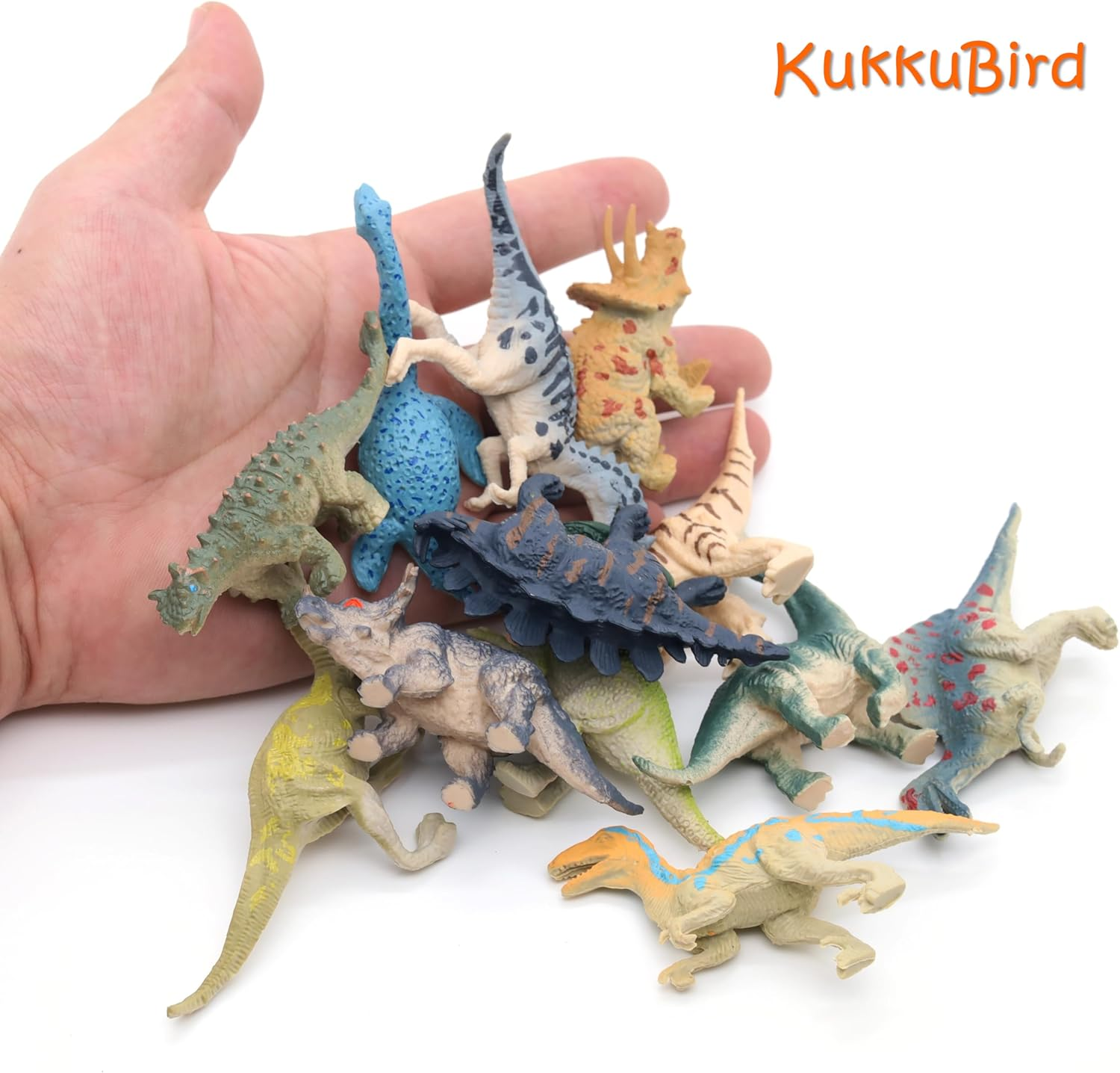 12PCS Mini Dinosaur Figures, Plastic Assorted Small Dinosaur Figurine, Dinosaur Cake Topper, Dino Toys Party Favors image number 2