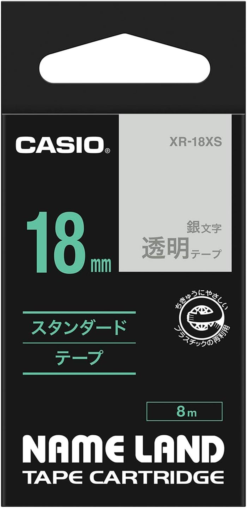 Casio Nameland Label Writer Genuine Tape 18Mm XR-18X Clear with Black Letters