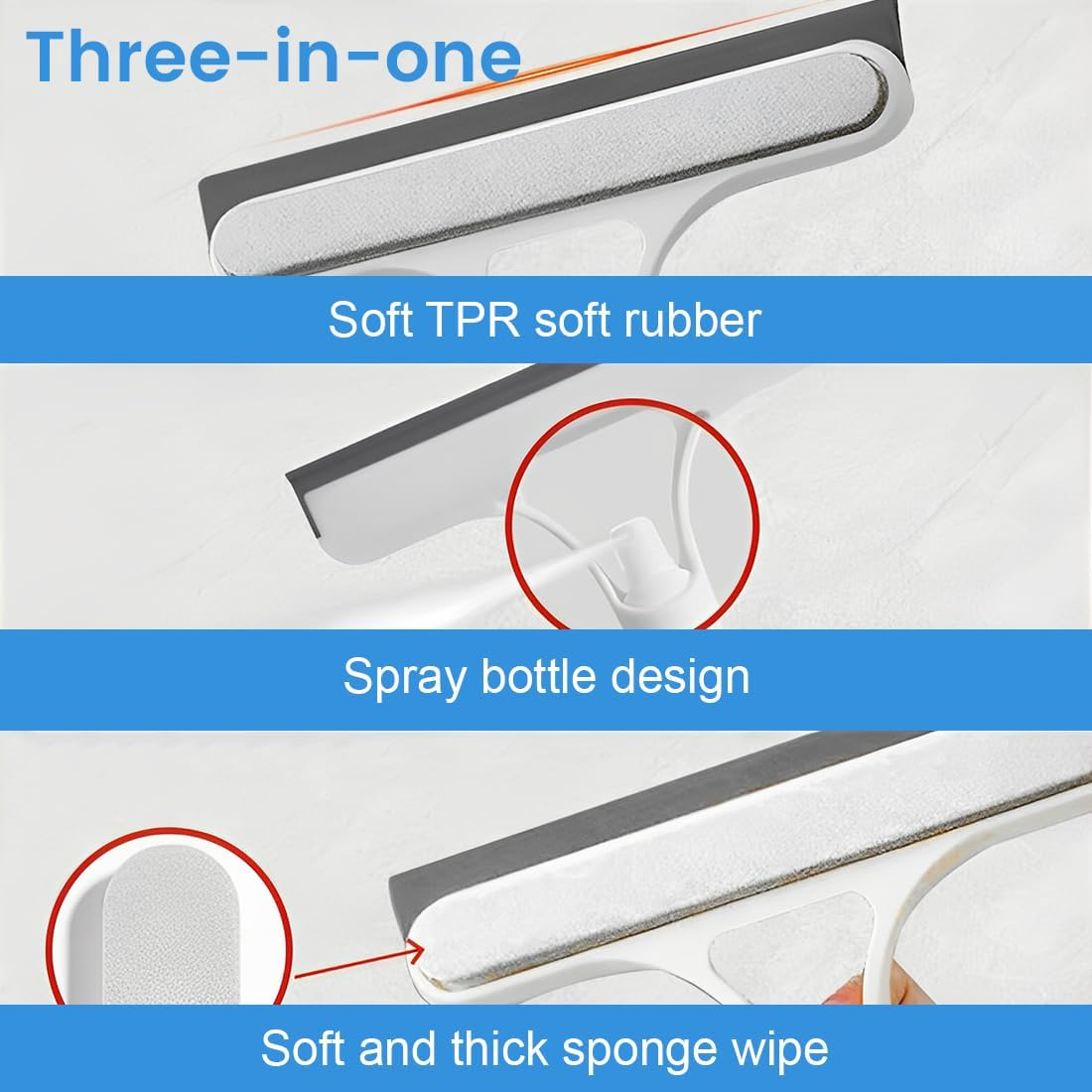 Raclette Douche with Hooks, Bathroom and Raclette Vitre, Window and Mirror Squeegee, Raclette De Douche, Plastic Window Cleaner for Mirrors, Bathroom Windows, Floor, Glass