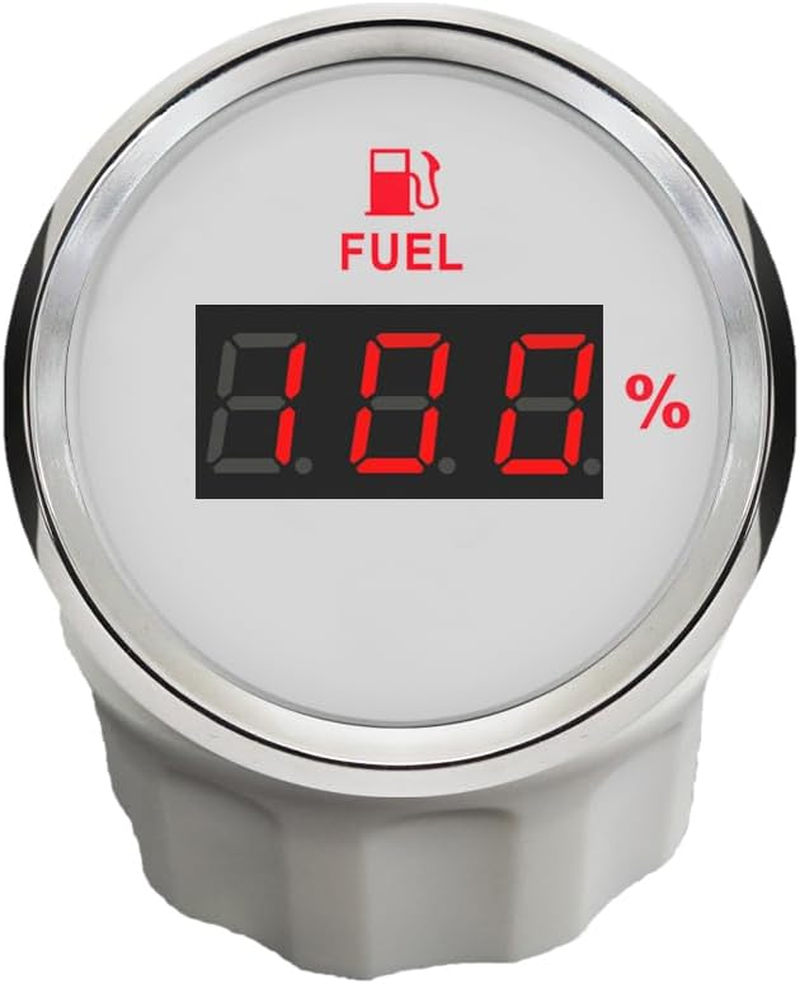 ELING 52Mm (2'') Digital Fuel Level Gauge 240-33Ohm Signal with Red Backlight for Cars Vessels Yachts