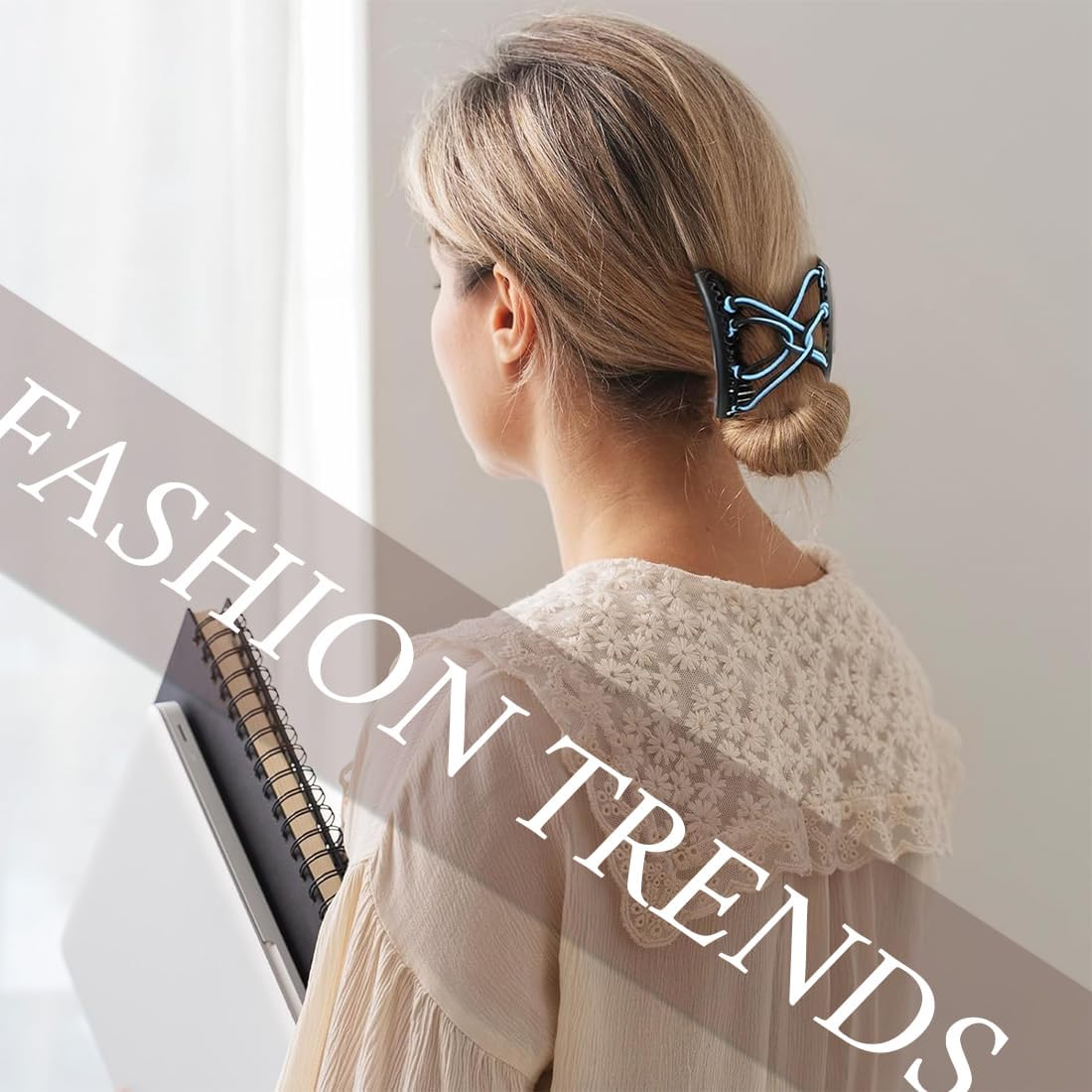 PNPGDYK Pack of 4 Hair Combs for Clips, Hair Pins, Hair Clips, Women, Fashionable Stretchy Hair Clip for Thick or Fine Hair, for Women and Girls image number 4