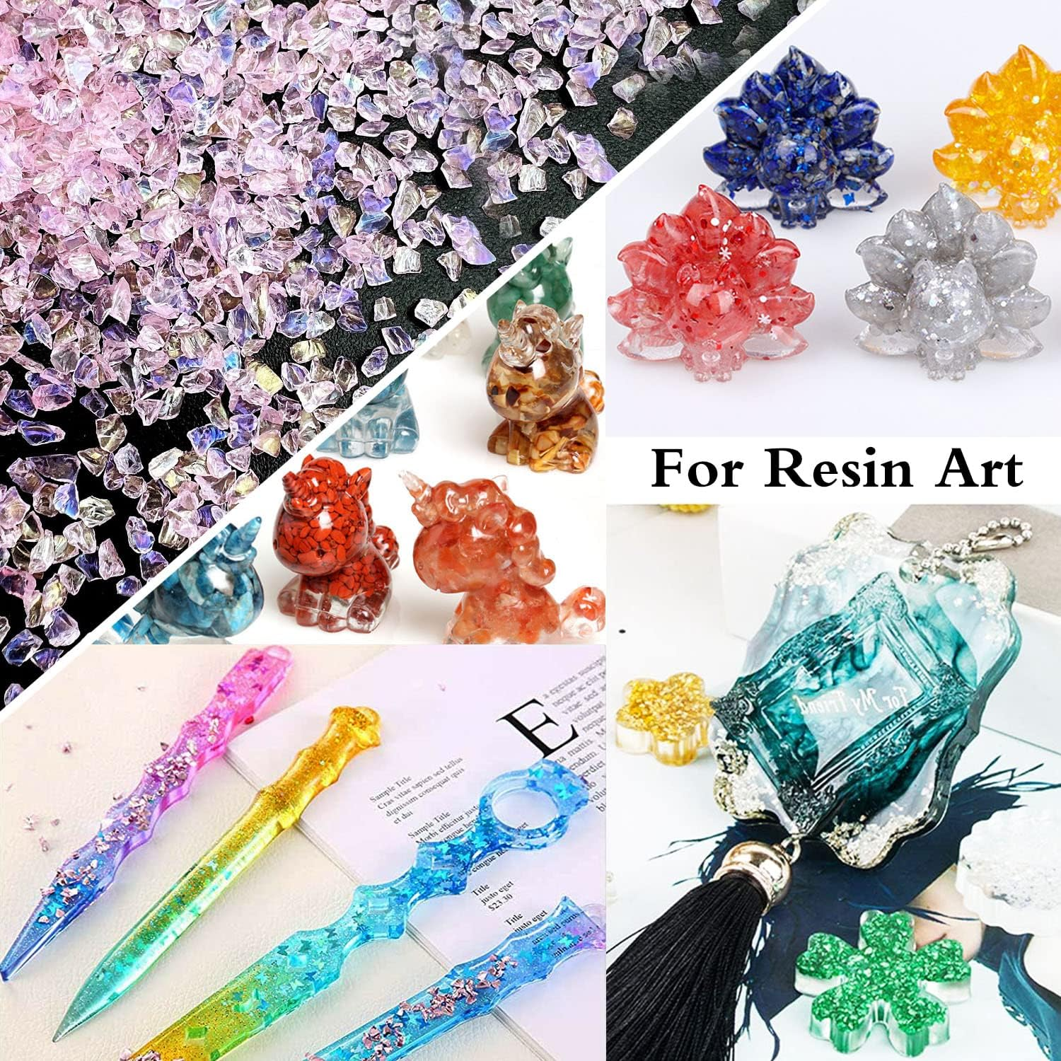 12 Box Transparent Crushed Glass Craft Glitter for Resin Art,Small Broken Glass Pieces Irregular Metallic Crystal Chips Chunky Flakes Sequins for Nail Arts DIY Vase Filler Epoxy Jewelry Making image number 6