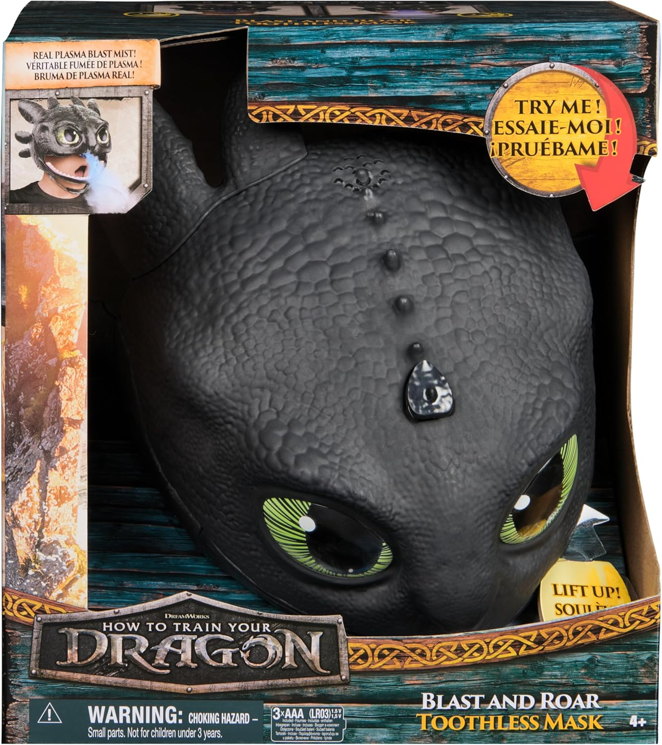 Dreamworks Dragons How to Train Your Dragon, Electronic Blast & Roar Toothless Mask, Kids Dress up & Pretend Play Costumes for Boys & Girls Ages 4 & Up image number 3
