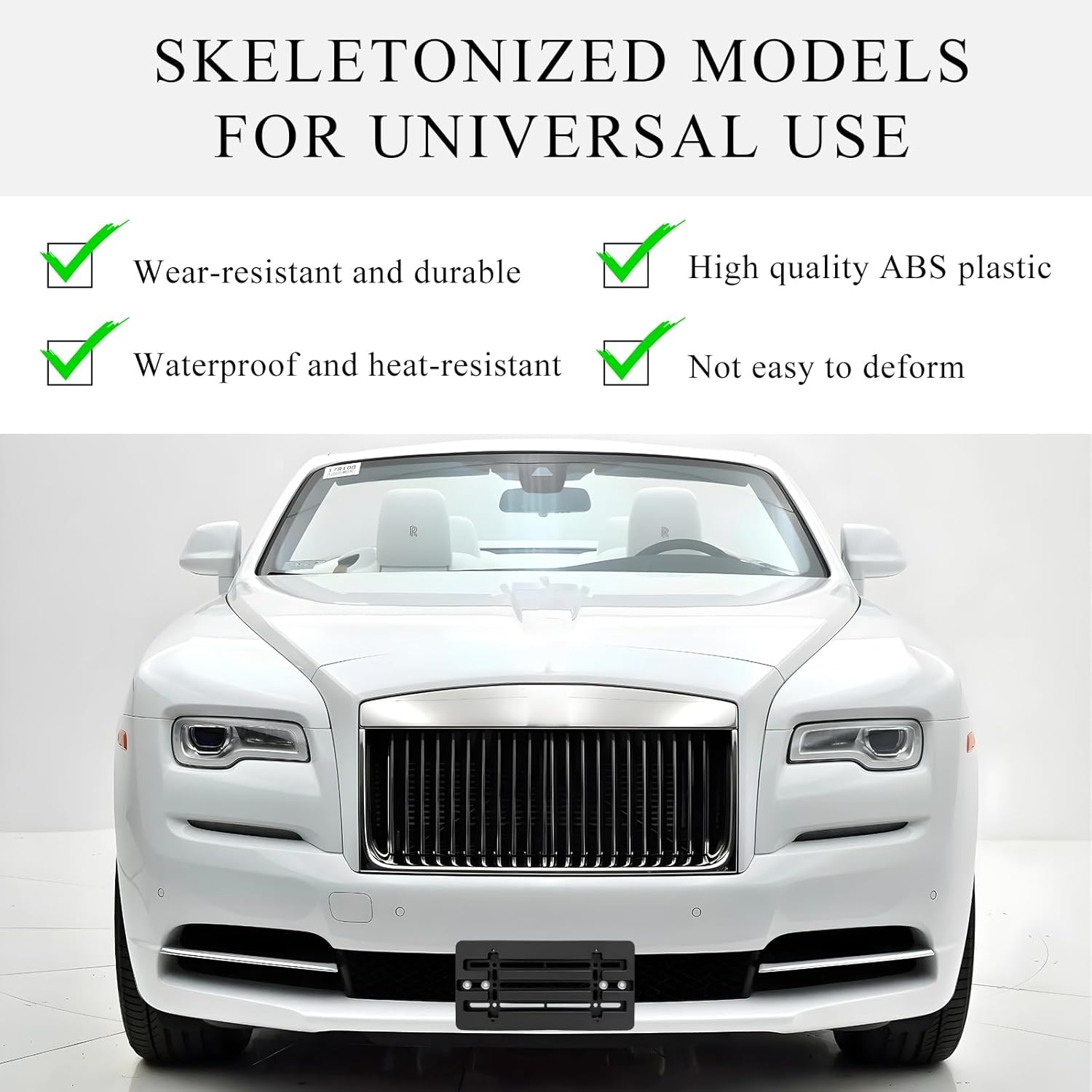 DXNQ License Plate Frame Bracket Holder, Car License Plate Bracket Mounting Kit with Screws, Universal Front & Rear Bumper License Plate Holder Mount Adapter, Car Accessories image number 2