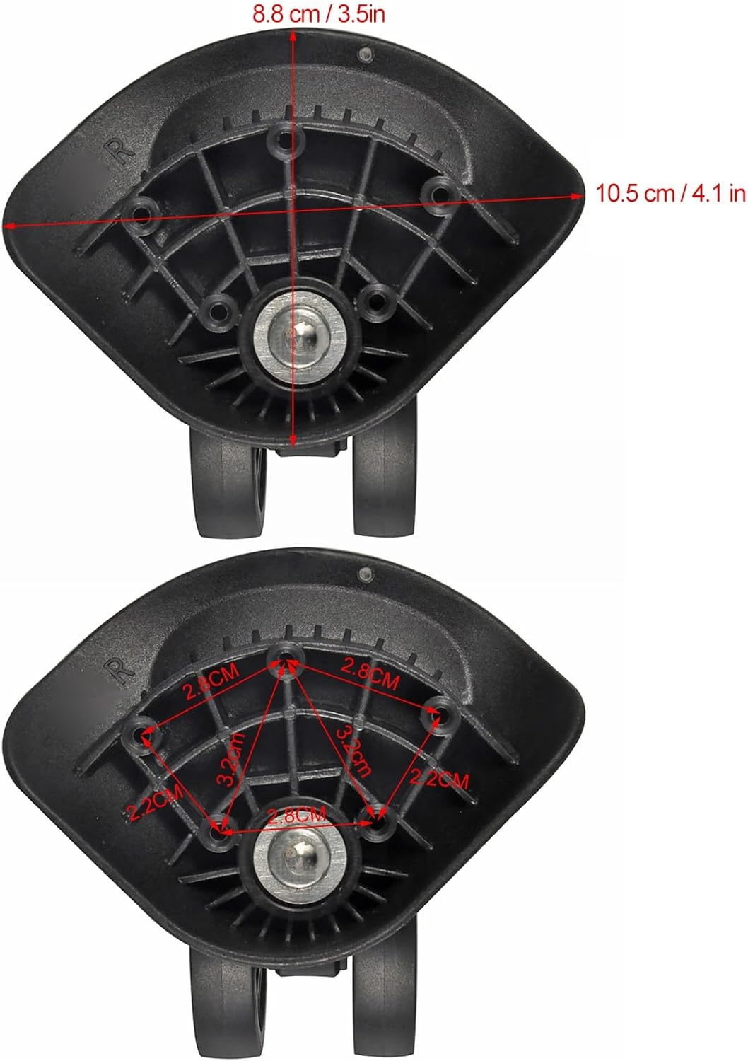 Luggage Suitcase Wheels, Swivel Wheel Replacement Luggage Travel Suitcase Wheels Plastic Beacircles Repair Set for Luggage Kits Pack image number 2