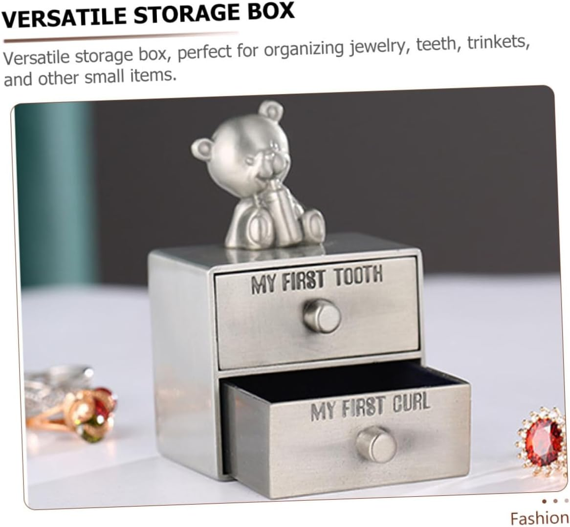 Tooth Storage Box and Baby Tooth Holder for Boys and Girls Small Desktop Keepsake Container for and Curls