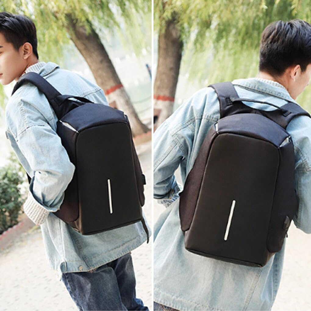 Charging Hole Anti-Theft Backpack Professional Simple Style Men Laptop Backpacks with Hiding Zipper Laptops Carrier Bags image number 5