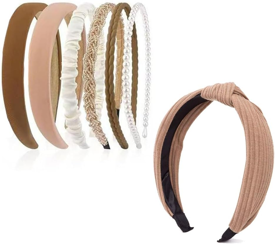 Voarge Set of 7 Women'S Headbands, Various Models, Plastic Headband, Wide Headband, Hair Bands, Hair Accessories, Vintage Hair Band for Women and Girls image number 3