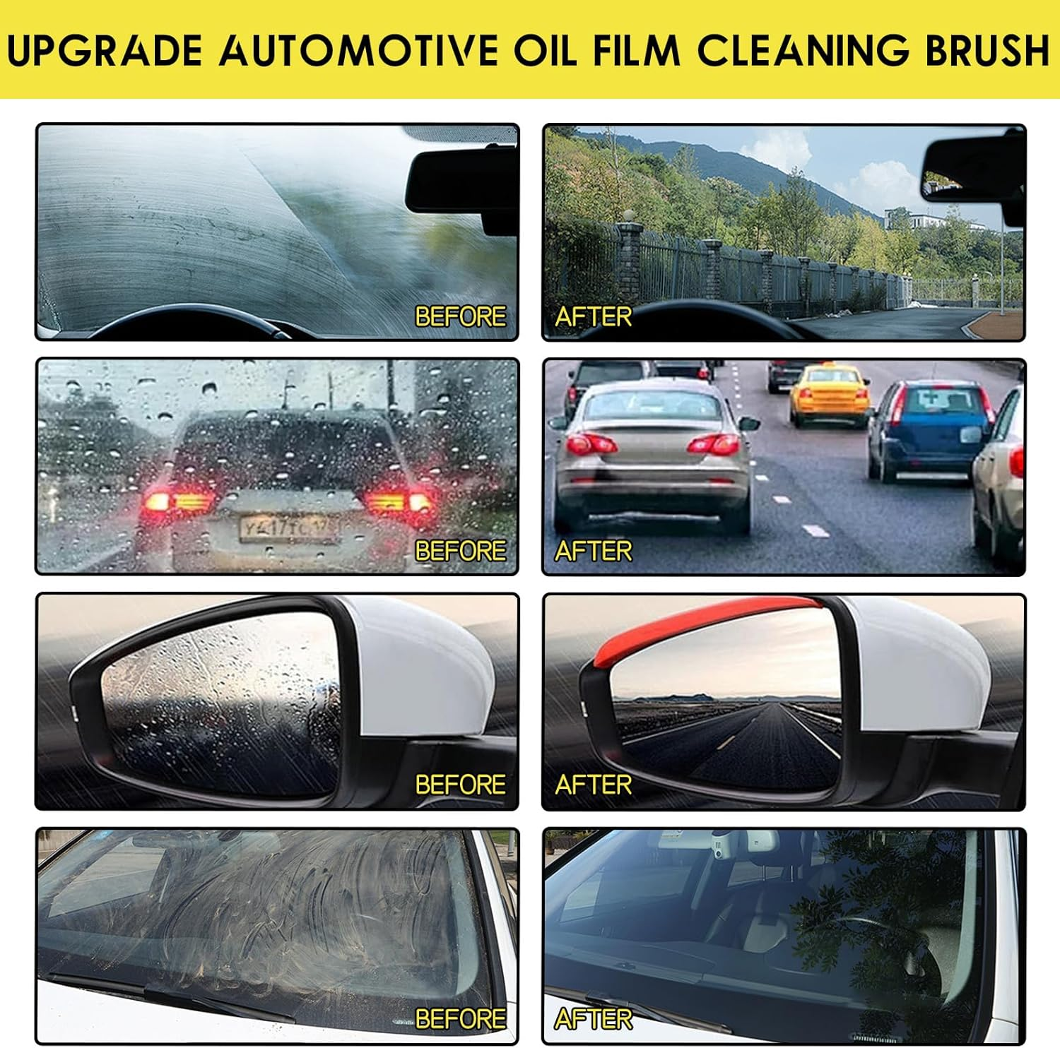 Pearyaest 2025 Upgraded Automotive Oil Film Cleaning Brush,2P Reusable Oil Film Cleaning Brush, Efficiency Car Windscreen Cleaner with Brush,Clear Vision Glass Cleaner (Green) image number 3